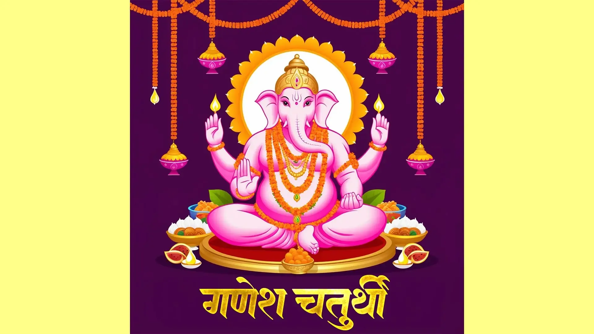 Ganesh Chaturthi Instagram Post Featuring a Colorful Celebration with Floral Decor image